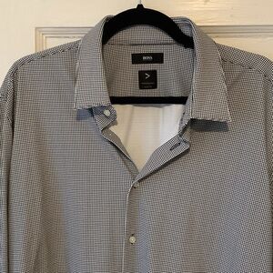 Boss Men's Monochrome Patterned Dress Shirt